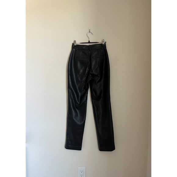 Babaton Women's Command Mid-Rise Vegan Leather Pants in Black Size US 00 EUC - Picture 3 of 5